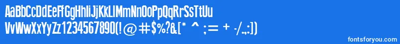 Newpress Font – White Fonts on Blue Background