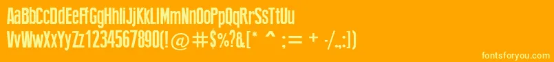 Newpress Font – Yellow Fonts on Orange Background