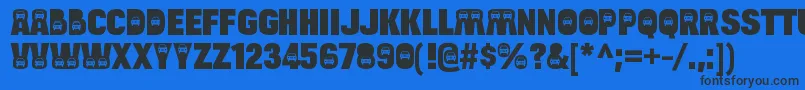 BulltoadcarRegular Font – Black Fonts on Blue Background