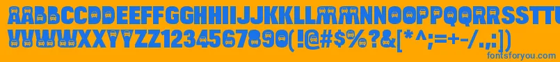 BulltoadcarRegular Font – Blue Fonts on Orange Background