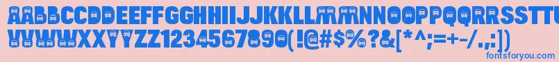BulltoadcarRegular Font – Blue Fonts on Pink Background