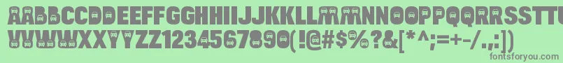 BulltoadcarRegular-Schriftart – Graue Schriften auf grünem Hintergrund