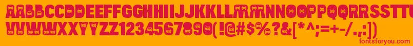 Шрифт BulltoadcarRegular – красные шрифты на оранжевом фоне