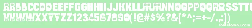 フォントBulltoadcarRegular – 緑の背景に白い文字