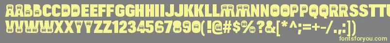 BulltoadcarRegular Font – Yellow Fonts on Gray Background