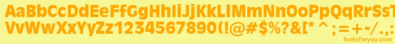 Incised901BlackBt Font – Orange Fonts on Yellow Background