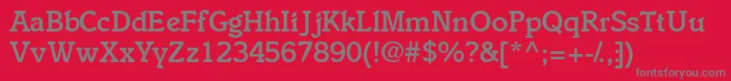 フォントEnsemblemediumssk – 赤い背景に灰色の文字