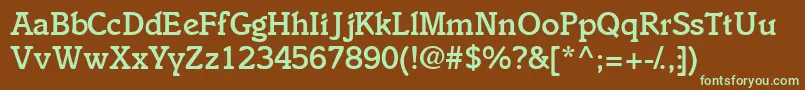 Ensemblemediumssk Font – Green Fonts on Brown Background