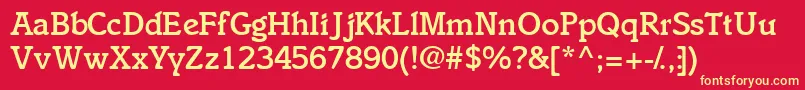 フォントEnsemblemediumssk – 黄色の文字、赤い背景