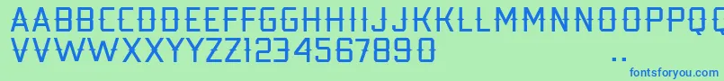 Kobarapi-Schriftart – Blaue Schriften auf grünem Hintergrund