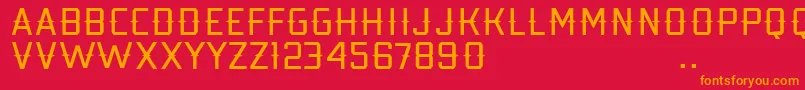 フォントKobarapi – 赤い背景にオレンジの文字