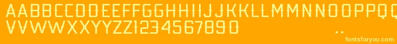 Kobarapi-Schriftart – Gelbe Schriften auf orangefarbenem Hintergrund