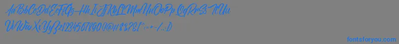 NovithaScriptDemo-Schriftart – Blaue Schriften auf grauem Hintergrund