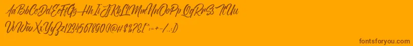 NovithaScriptDemo-Schriftart – Braune Schriften auf orangefarbenem Hintergrund