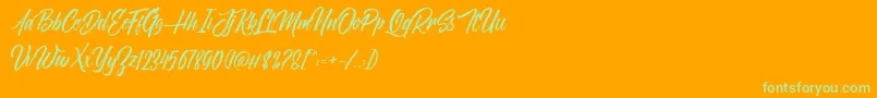NovithaScriptDemo Font – Green Fonts on Orange Background