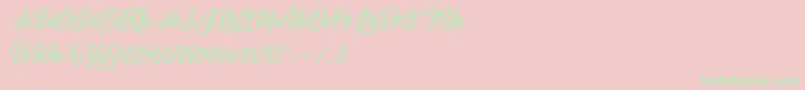 NovithaScriptDemo-Schriftart – Grüne Schriften auf rosa Hintergrund