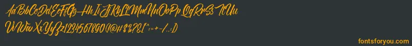 NovithaScriptDemo-Schriftart – Orangefarbene Schriften auf schwarzem Hintergrund