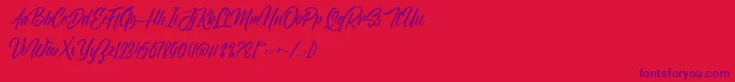 NovithaScriptDemo Font – Purple Fonts on Red Background