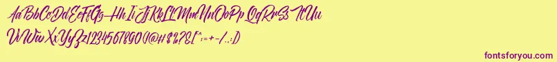 NovithaScriptDemo Font – Purple Fonts on Yellow Background
