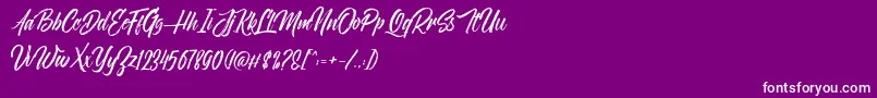 NovithaScriptDemo-Schriftart – Weiße Schriften auf violettem Hintergrund