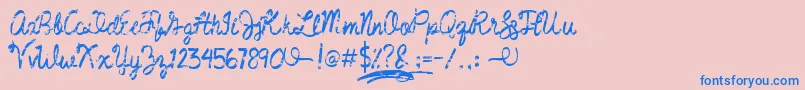 フォントJumperdemo – ピンクの背景に青い文字