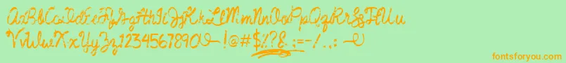 Jumperdemo Font – Orange Fonts on Green Background