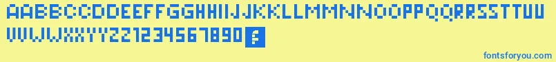 Pixeleris Font – Blue Fonts on Yellow Background