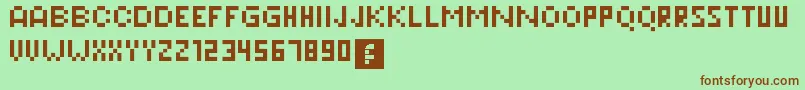 Pixeleris Font – Brown Fonts on Green Background