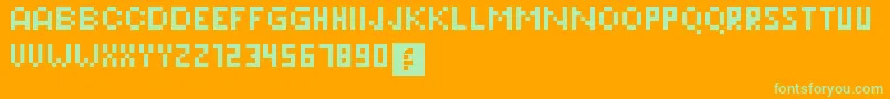 Pixeleris Font – Green Fonts on Orange Background