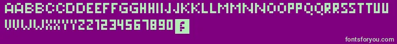 Pixeleris Font – Green Fonts on Purple Background