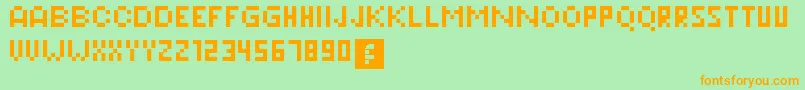 Pixeleris Font – Orange Fonts on Green Background