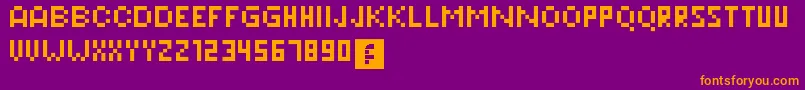 Pixeleris Font – Orange Fonts on Purple Background