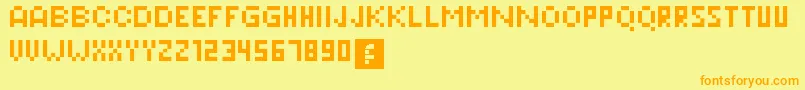 Pixeleris Font – Orange Fonts on Yellow Background