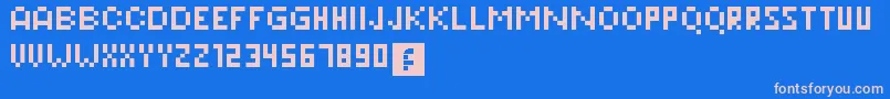 Pixeleris Font – Pink Fonts on Blue Background