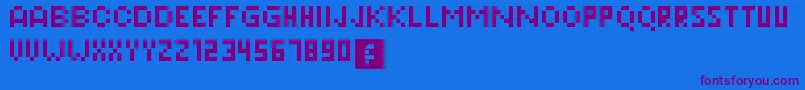 Pixeleris Font – Purple Fonts on Blue Background