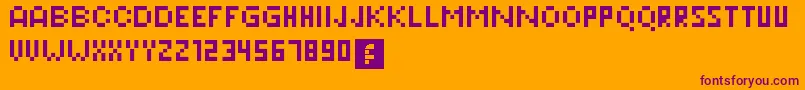 Pixeleris Font – Purple Fonts on Orange Background