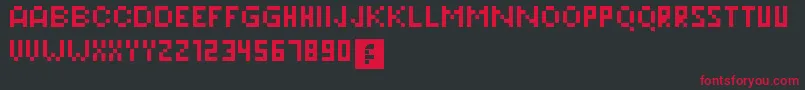フォントPixeleris – 黒い背景に赤い文字