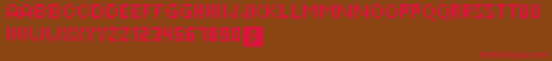 Pixeleris Font – Red Fonts on Brown Background
