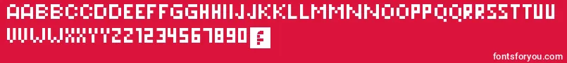 Pixeleris-fontti – valkoiset fontit punaisella taustalla