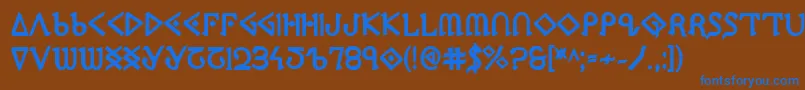 Ppressexb Font – Blue Fonts on Brown Background