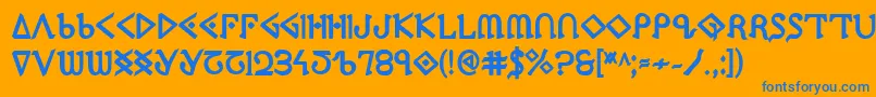 Ppressexb Font – Blue Fonts on Orange Background