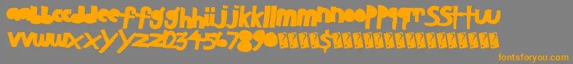 Anotherstudent-Schriftart – Orangefarbene Schriften auf grauem Hintergrund