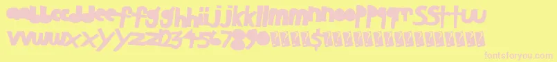 Anotherstudent Font – Pink Fonts on Yellow Background