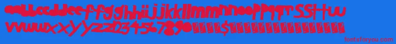 Więcej informacji o czcionce Anotherstudent Czcionka Anotherstudent – czerwone czcionki na niebieskim tle
