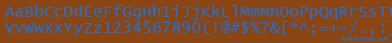 フォントLucon0 – 茶色の背景に青い文字