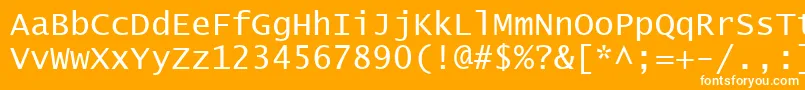 フォントLucon0 – オレンジの背景に白い文字