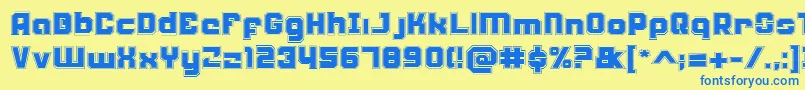 WeaponeerAcademy Font – Blue Fonts on Yellow Background