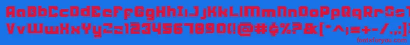 WeaponeerAcademy Font – Red Fonts on Blue Background