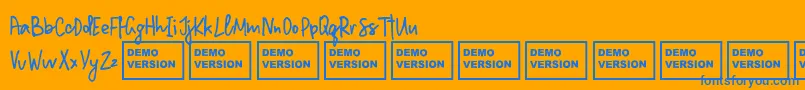 フォントMillionNotesDemo – オレンジの背景に青い文字