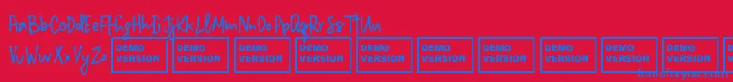MillionNotesDemo Font – Blue Fonts on Red Background